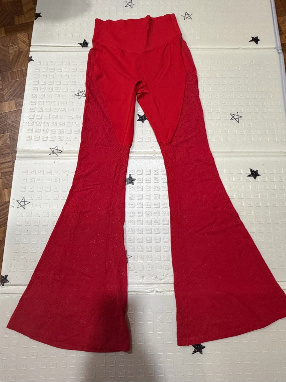 HALARA Red Flare Yoga Pants with High Waistband